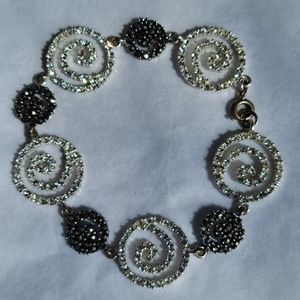 Thailand Silver, Marcasite, crystal vintage bracelet